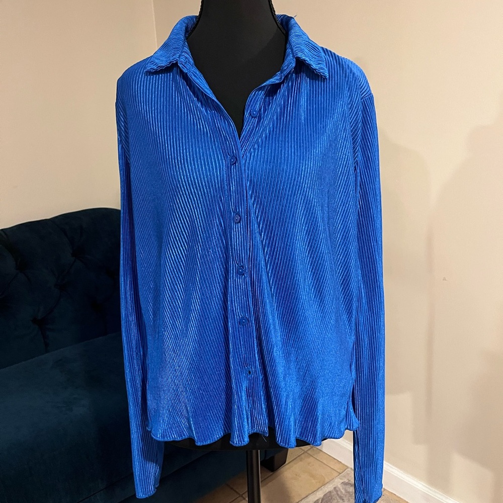 Almost Famous Blue Button Down Shirt